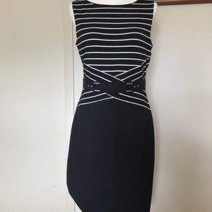 NWT WHBM Black & White Striped Dress